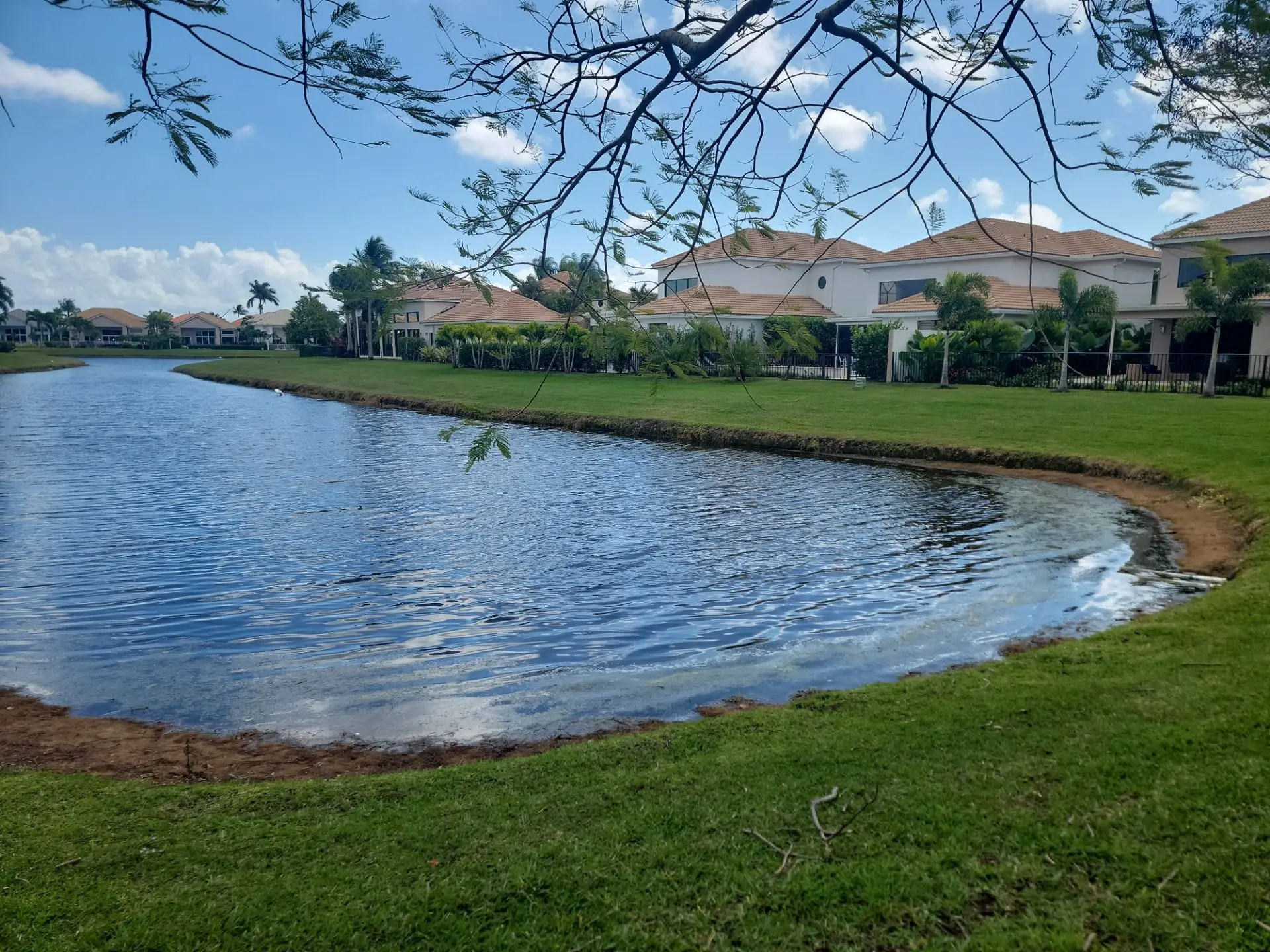 pond in the common areas of a home owners association in Boca Raton, FL
